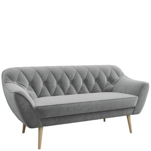 MKS MEBLE Sofa - Moderná pohovka - Čalúnená pohovka v štýle škandinávskeho dekóru - Pirs Loungesofa - Trojmiestna sivá