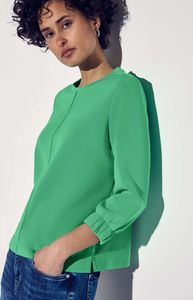 Street One 3/4 Shirt 'Silk-Look Shirt', A322937, tendril green, Gr. 42
