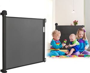 ACXIN Türschutzgitter Ausziehbar 0 -150cm Treppenschutzrollo Baby Treppenschutzgitter Einziehbares Sicherheitstrennwand für Innen und Außenbereich (Schwarz)