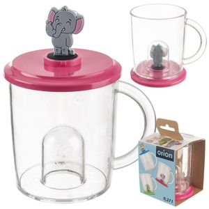 Orion Kinderbecher Trinkbecher Becher Glas mit Figur für Kinder Elefant 240 ml
