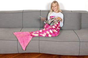 Kanguru Meerjungfrau Decke für Mädchen & Frauen, Decke Farbe:Pink-Kind, Decke Größe:135 cm
