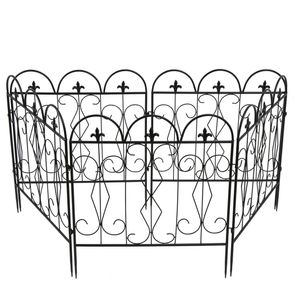 WISFOR 5-dielna sada plotov na posteľ Plug-in Fence Kovový plot na lemovanie postele čierny