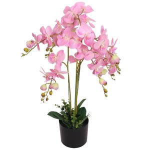 vidaXL Umělá orchidej s květináčem 75 cm růžová