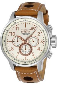 Invicta S1 Rally 23596 Herren armbanduhr - Quarzuhrwerk - Edelstahl mit Beige zifferblat - 48mm