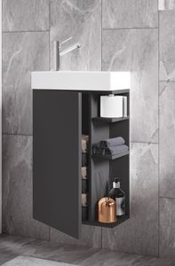 VCM 2-dielna súprava kúpeľňového nábytku WC pre hostí kúpeľňa pre hostí umývadlo malé úzke Lumia antracit