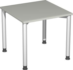 Geramöbel Schreibtisch höhenverstellbar, 800x800x680-800, Lichtgrau/Silber, S-555101-LS