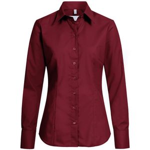 Greiff Corporate Wear BASIC Damen Business-Bluse Langarm Kentkragen Regular Fit Baumwollmix ® pflegeleicht Bordeaux 40