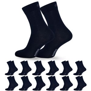 OCERA 12x Bambus Socken (Uni) für Damen und Herren in verschiedenen Farben - Blau 47/50
