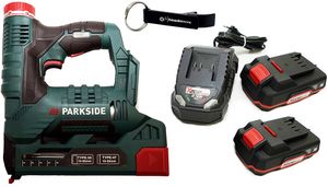 HEADNMORE® Bundle - 1 x PARKSIDE® 20V Akku Tacker PAT 20 + 1 x HEADNMORE® Schlüsselanhänger inkl. 2x 2Ah Akku