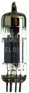 EL95 Strahlbündelröhre. Eine Radioröhre von Siemens. ID20927