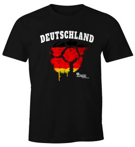 Herren T-Shirt Deutschland Fanshirt Vintage Fußball EM WM MoonWorks® Slimfit  M