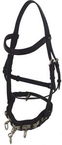 Kappzaum Leder Exclusiv Longiertrense Größe Pony, Vollblut oder Warmblut, Größe:Warmblut