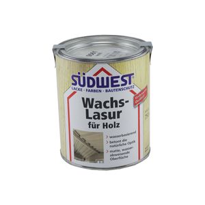 Südwest Holzlasur Holz-Wachs-Lasur Weiß 0,75 Liter