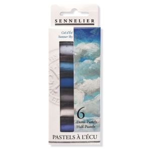 SENNELIER N132288.04 Extra-Soft Halb Pastell 6 Sticks Set, Pigment, Sommerhimmel, Set of 6
