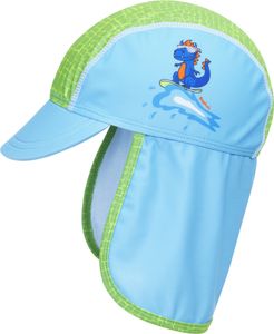 Playshoes - UV-Schutz Mütze für Jungen - Dino - Hellblau/Grün