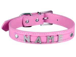 scarlet pet | Hundehalsband »My-Name« inkl. 5 Strass-Buchstaben; mit Namen ihres Hundes personalisierbar; zusätzliche Buchstaben bestellbar, Größe:(L) 46 cm, Farbe:Pink