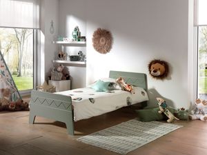 Vipack - WYNNIE Einzelbett mit Rolllattenrost, Ausf. Farbe Olive Green lackiert