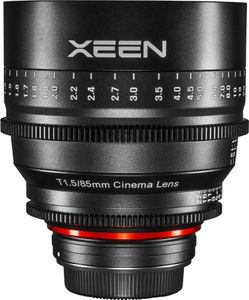 Samyang XEEN Cinema 85mm T1,5 Canon EF Vollformat Objektiv MF Cine Video Lens für hohe Auflösungen mit Follow Focus Zahnkränze (1021619)
