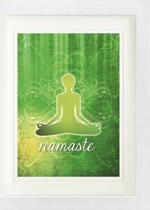 Yoga Gerahmtes Bild Mit Edlem Passepartout | Wand-Bilder | Im Bilderrahmen - Namaste (40 x 30 cm)