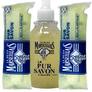 Le Petit Marseillais flüssig Seife Pur savon liquide 300 ml + 2x250 ml Nachfüllpack aus Frankreich