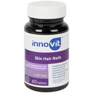 Innovit Skin Hair Nails Veganes Nahrungsergänzungsmittel mit Vitaminen, Mineralien und pflanzlichen Inhaltsstoffen Stärkt Haut, Haare und Nägel