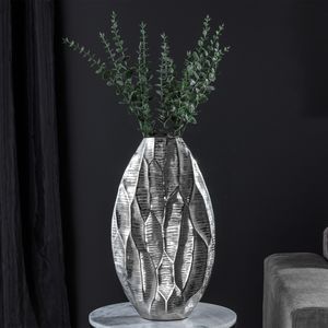 Elegante Vase ORGANIC ORIENT 45cm silber Hammerschlag Design