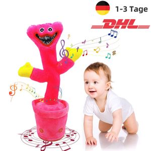 Sprechender Kaktus Plüschtier, tanzender und singender Kaktus, interaktives Babyspielzeug mit elektronischer sprechender Aufnahme Huggy Wuggy (Rosa)
