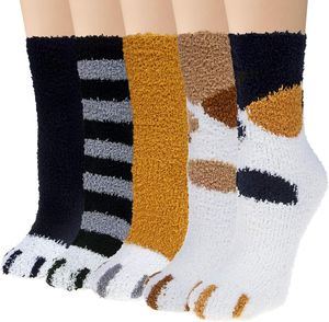 5 Paar Kuschelsocken Damen, Flauschige Socken, A0485