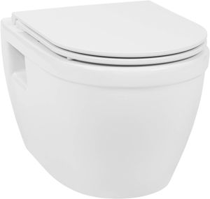 Saqu Neo ohne Spülrand Hänge-WC mit Tiefspül 36,6x52,4x34,5cm Weiß - Wand-WC