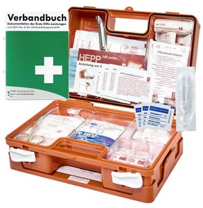 Erste Hilfe Kasten mit aktueller DIN/EN 13157 für BÜRO & BETRIEBE + DIN/EN 13164 für KFZ - INKL. Verbandbuch & Hygieneset