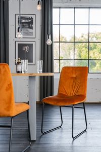 KAWOLA Stuhl Esszimmerstuhl Velvet, 1 oder 2 Stück, verschiedene Farben ZITA orange,  1 Stück