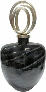 DKD Home Decor Vase of der Marke, Farbe Schwarz, of Aluminium und Glas (28 x 14 x 48 Zentimeter).