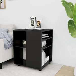 vidaXL Skriňa na kolieskach čierna 60x53x72 cm Drevo Materiál