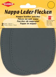 KLEIBER Nappa-Lederflecken oval 100 x 125 mm dunkelgrau 2 Stück