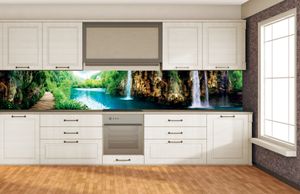 Küchenrückwand Folie selbstklebend ENTSPANNUNG IM WALD 350 x 60 cm - Klebefolie - Dekofolie - Spritzschutz für Küche -