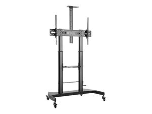 Techly cart 100 - vozík - pre TV / AV systém - oceľ - čierna - veľkosť obrazovky: 152,4-254 cm (60"-100")