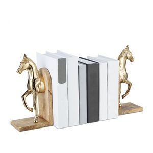 relaxdays bookends horse set of 2