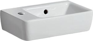 Geberit Handwaschbecken RENOVA COMPACT 400 x 250 mm, mit Überlauf, mit Hahnloch links weiß