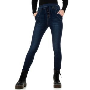Ital-Design Damen Jeans High Waist Jeans Dunkelblau Gr.34