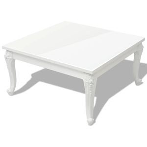 konferenčný stolík vidaXL 80x80x42 cm vysoký lesk biely