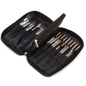 Profi Make-up Pinsel Tasche Tasche Portable 24 Taschen Kosmetik Pinsel Halter Organizer mit Künstler Gürtel Strap Kunstleder (Pinsel nicht enthalten)
