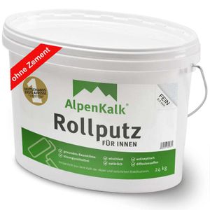 AlpenKalk Rollputz fein (0,5 mm) jetzt 24 kg (20+4) / ca. 65 m²