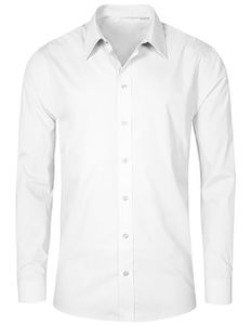 Business Langarm-Hemd Plus Size Herren, Weiß, 4XL
