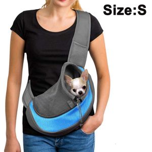 Pet Dog und Cat Sling Carrier Hände frei atmungsaktives Netz verstellbare Welpentasche Travel Safe Sling Carrier für kleine Hunde Katzen