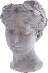 Pflanzkopf Büste Figur zum Bepflanzen Zement Pflanzgefäß antik grau 12,5x11cm H16,5cm