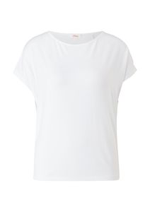 s.Oliver T  Shirt Rundhals schwarz und weiß  2112030-XS-0100white in Weiß, Größe