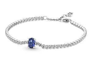 Pandora Armband 590039C01 Sparkling Pave Tennis funkelnde Zirkonia blau leuchtender Kristall Sterling SIlber 925  18