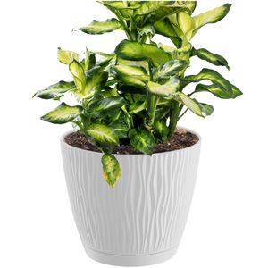 Doniczka Sandy z miską biała 16,8 cm