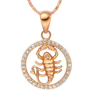 Sternzeichenkette Skorpion Damen Halskette Sternzeichen Anhänger Zirkonias vergoldet Autiga® rosegold