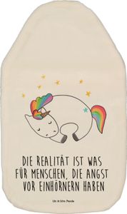 Mr. & Mrs. Panda Wärmflasche Einhorn Nacht - Weiß - Geschenk, Wärmekissen, Einhorn Deko, Kinderwärmflasche, Unicorn, unicorn, Wärmflaschenbezug, Einhörner, Realität
